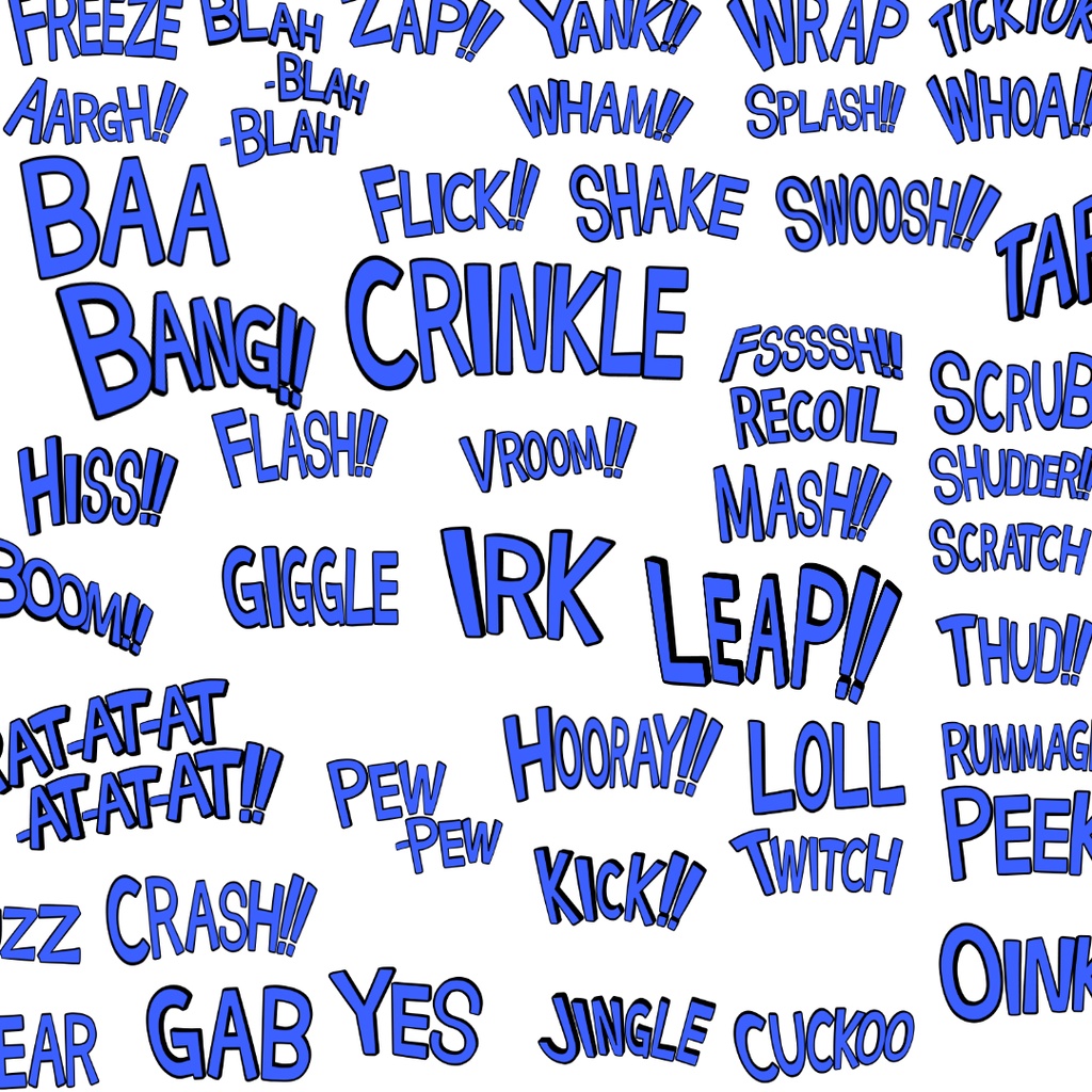 3D Onomatopoeia 英語のオノマトペ & アルファベット(英語⇔日本語オノマトペ対応表付)