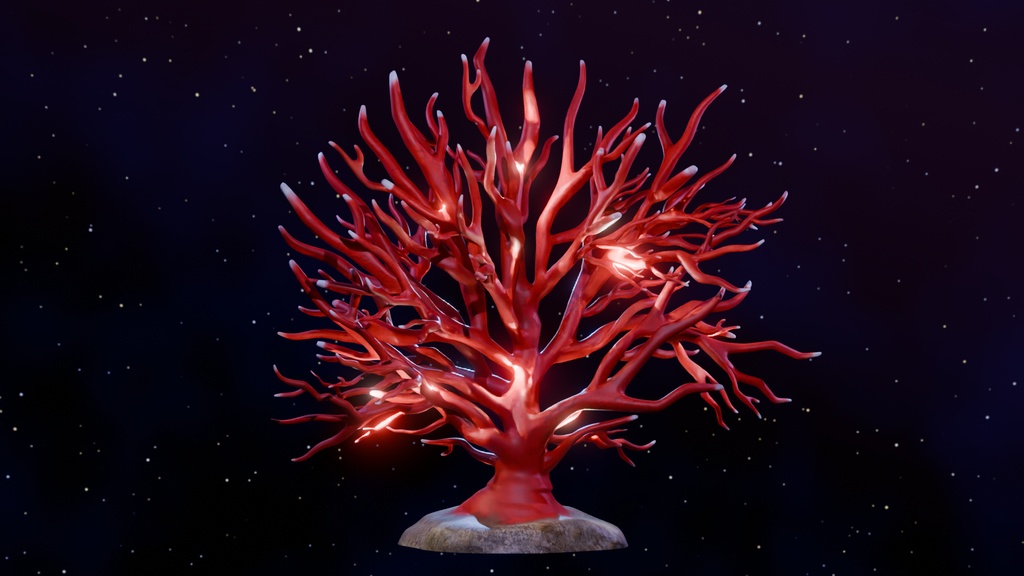 3D 赤サンゴ(Unity/Blender/FBX)