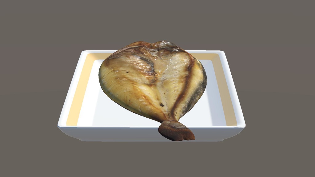 脂ののった焼きホッケ(3D/VRChat/Unity/UnityPackage/FBX/皿付き)