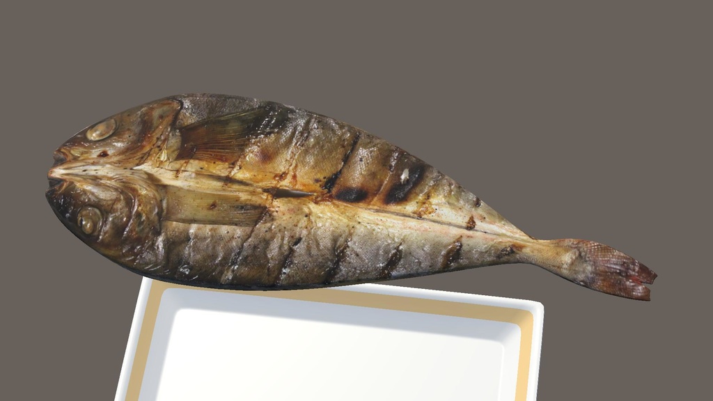 脂ののった焼きホッケ(3D/VRChat/Unity/UnityPackage/FBX/皿付き)