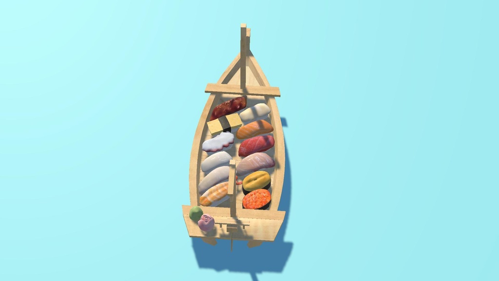 寿司船(3D/VRChat/Unity/UnityPackage/FBX)