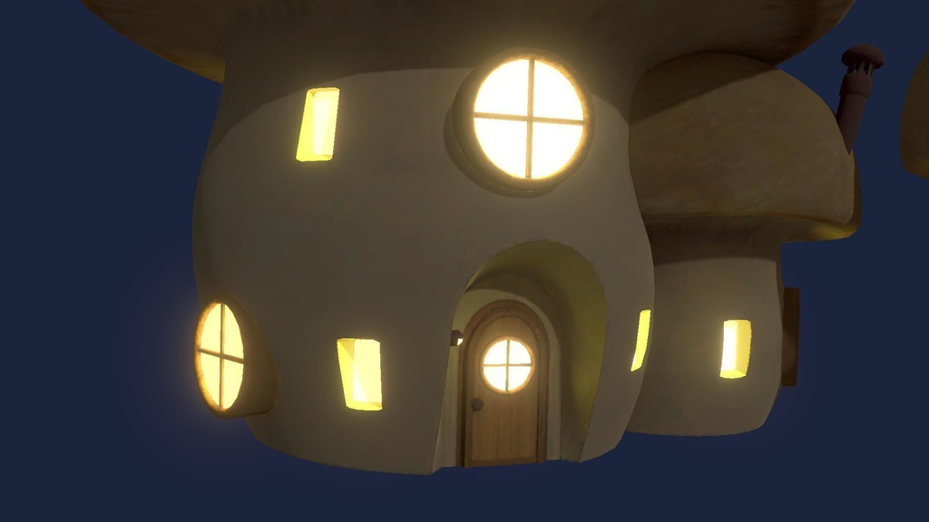 キノコハウス(3D/VRChat/Unity/UnityPackage/FBX)