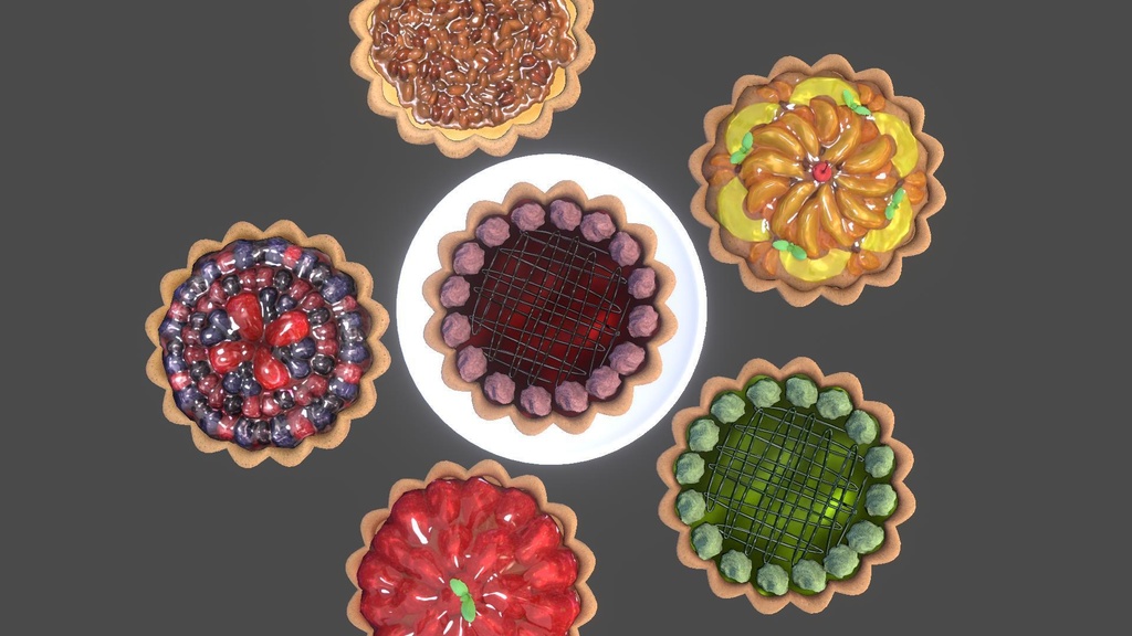 3Dタルトケーキセット(VRChat/Unity/UnityPackage/FBX)