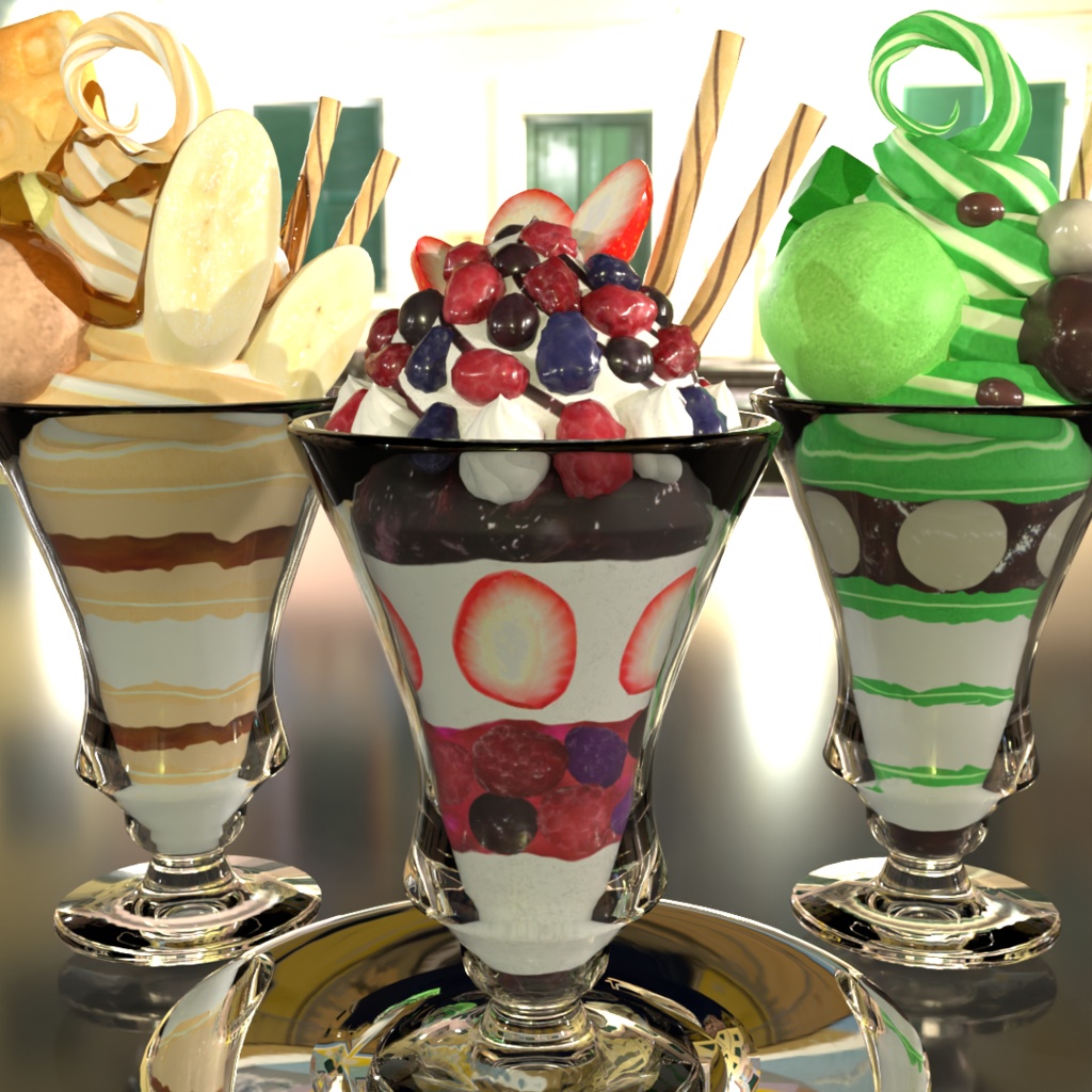 3Dパフェセットpart2(ベリー・抹茶・キャラメル)