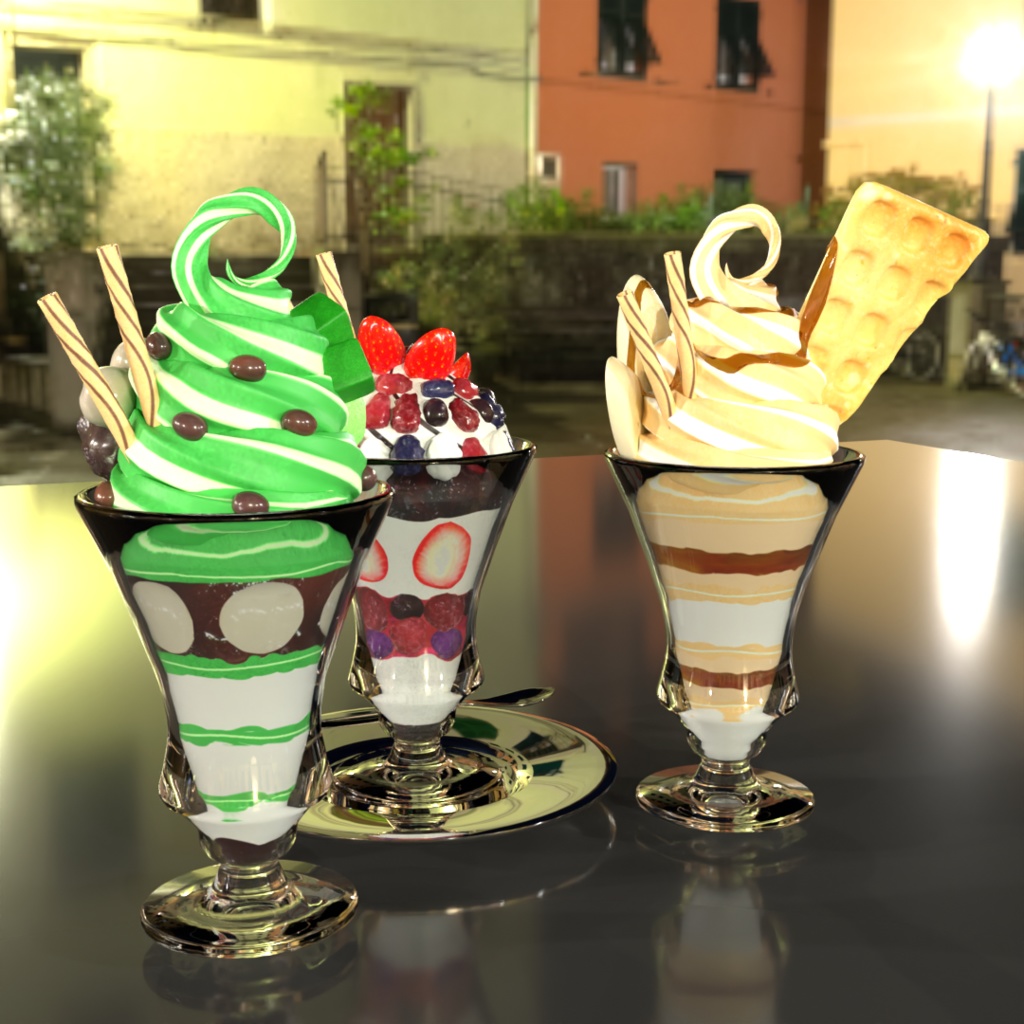 3Dパフェセットpart2(ベリー・抹茶・キャラメル)