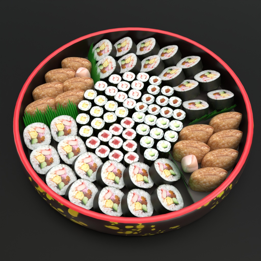 【期間限定割引中】3Dリアル巻き寿司セット（FBX）