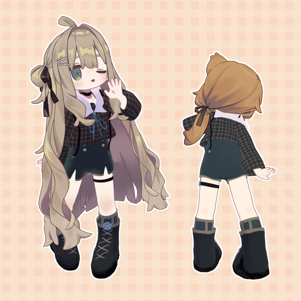 🎀1/16発売🎀勿忘草チェックコーデ