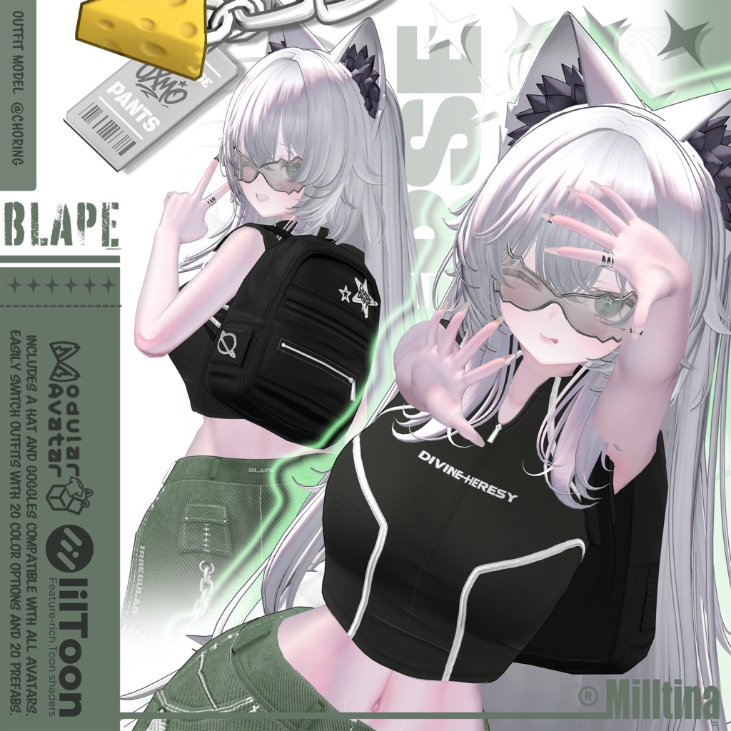[12avatars] BLAPE Y2K ST Cloth - VRC / colors Pick 20🎨 缩略图 10