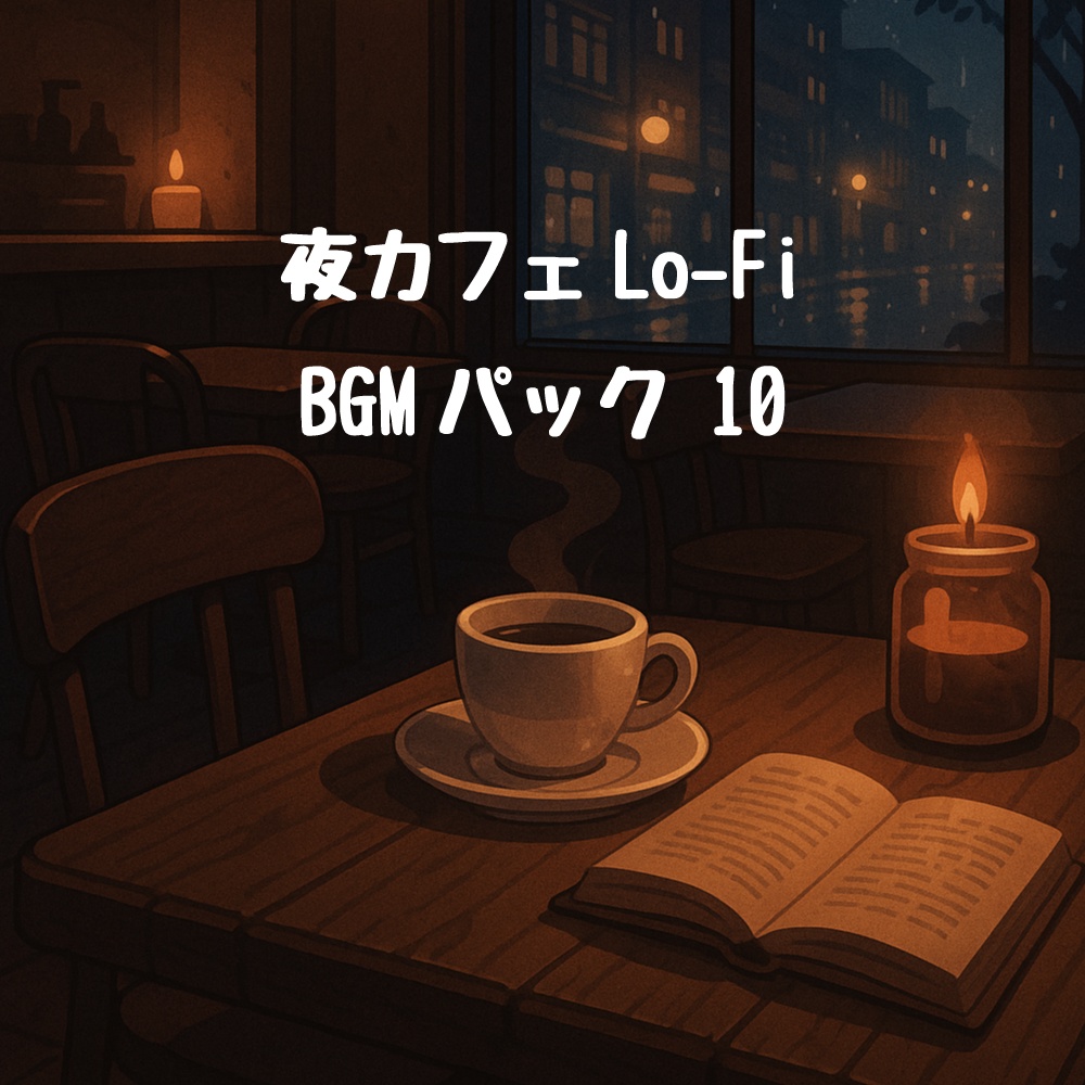 商用利用可&加工可|夜カフェLo-Fi BGMパック(10曲セット)made by Suno AI