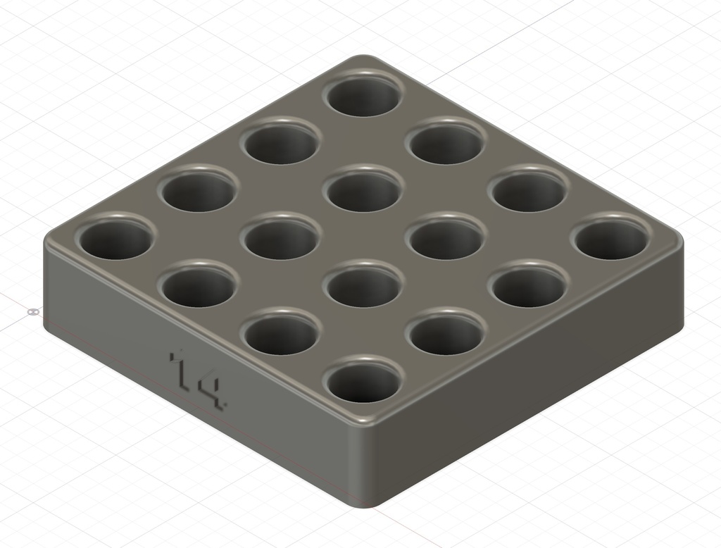 円筒用スタンド (φ14-19 mm, 1 mm刻み, 16穴)