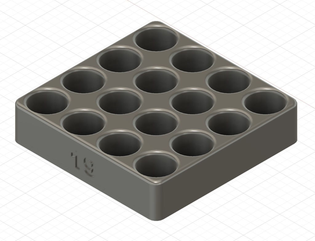円筒用スタンド (φ14-19 mm, 1 mm刻み, 16穴)
