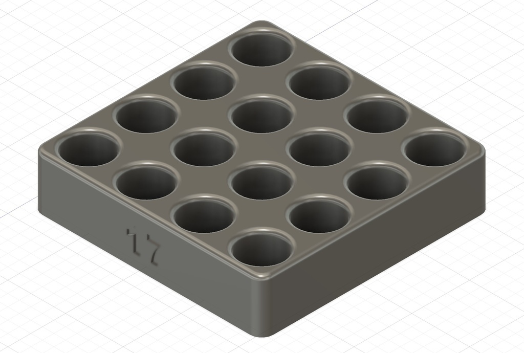 円筒用スタンド (φ14-19 mm, 1 mm刻み, 16穴)