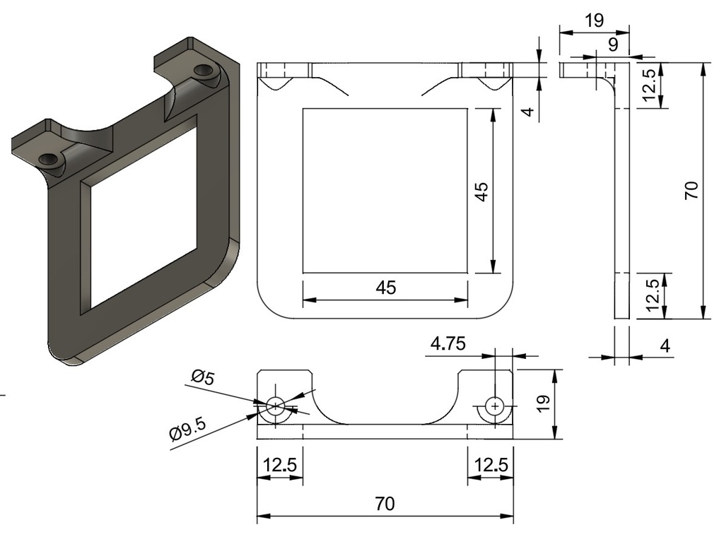 パネル取り付け型計器 仮設用パネル 45mm x 45mm 穴