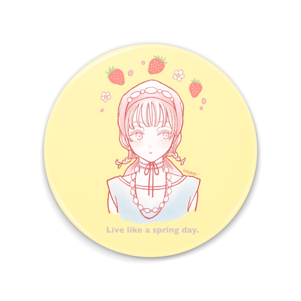 「strawberry party」缶ミラー