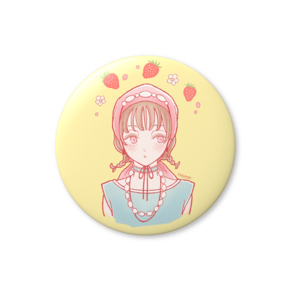 「strawberry party」缶バッジ
