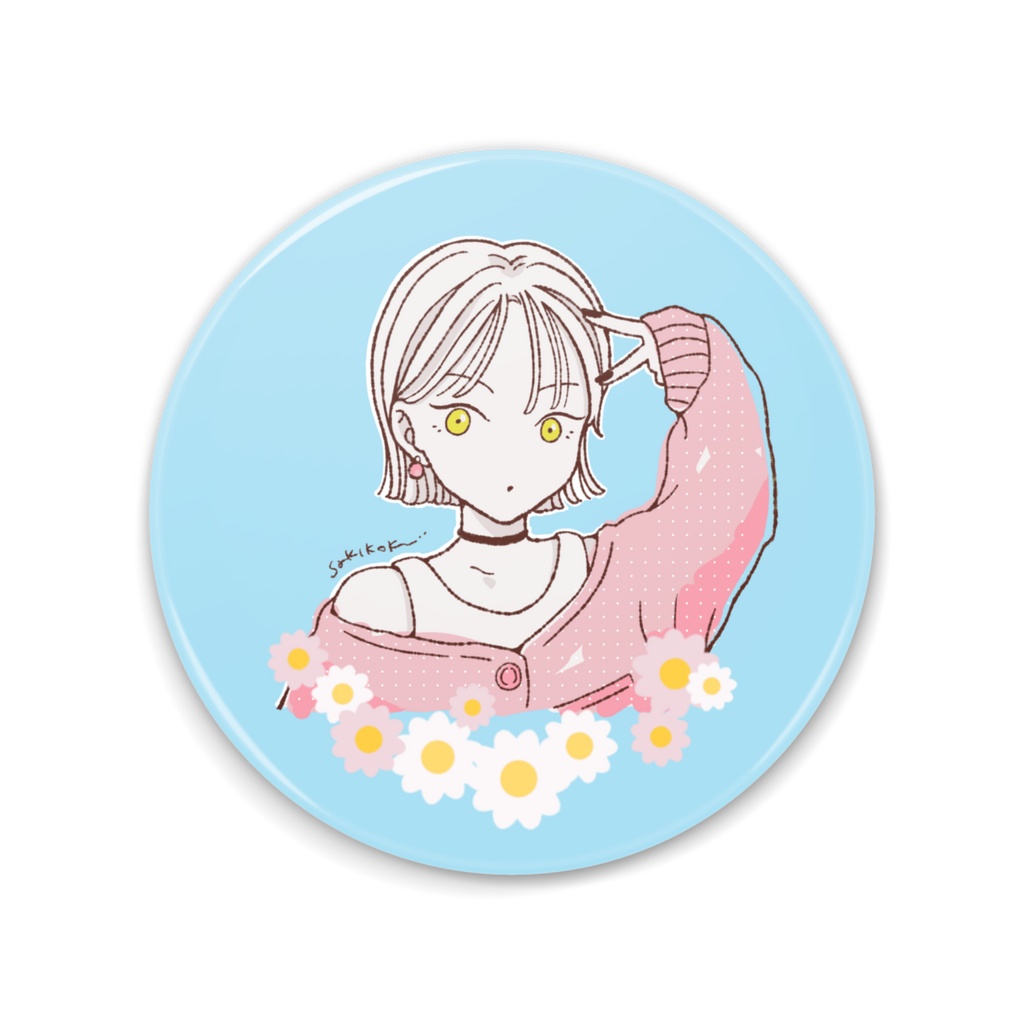 「peace ｰﾋﾟﾝｸｶｰﾃﾞｰ」缶ミラー