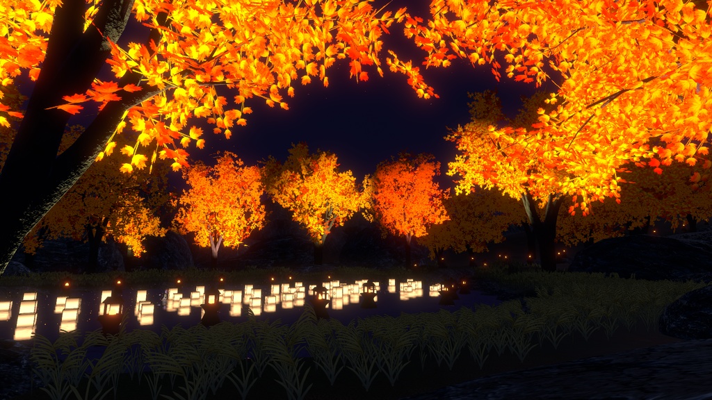 VRChat向けワールド『秋の灯篭セット』