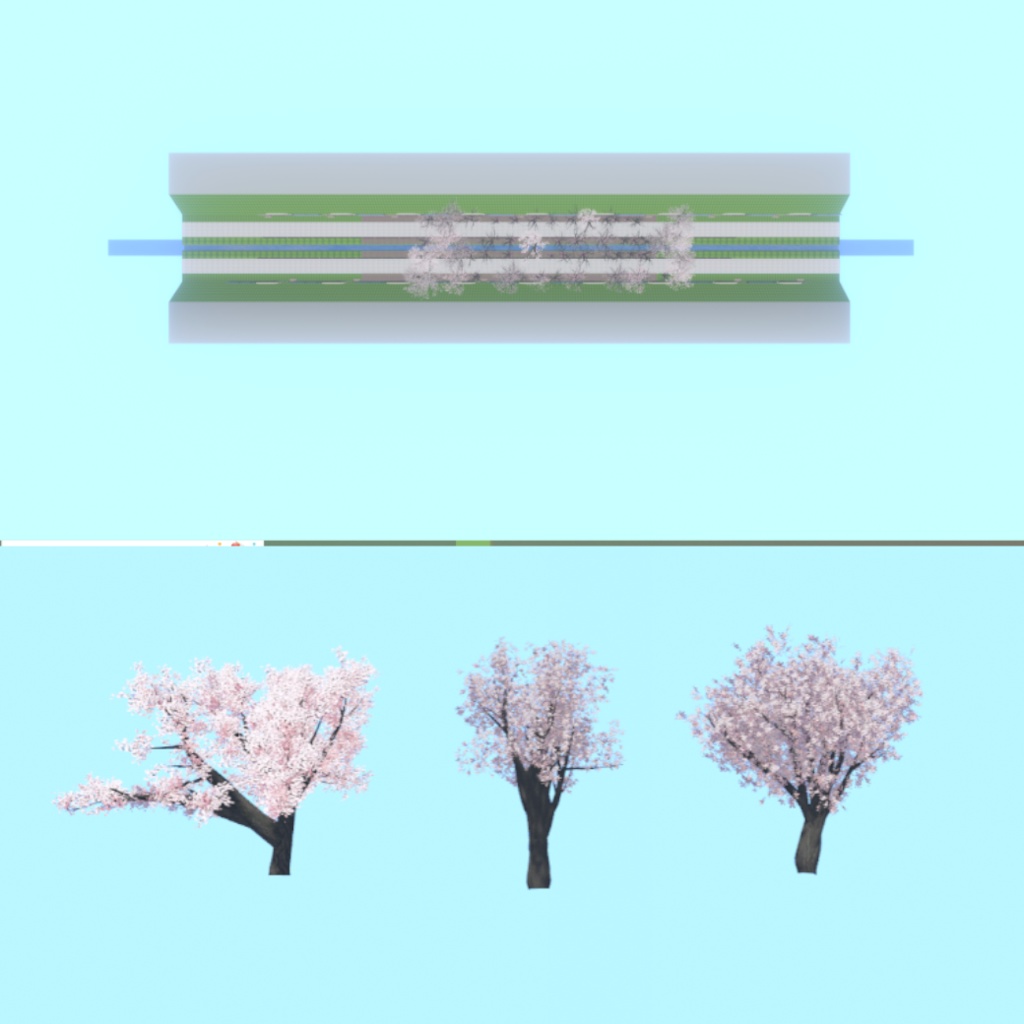 VRChat向けワールド『桜並木セット』