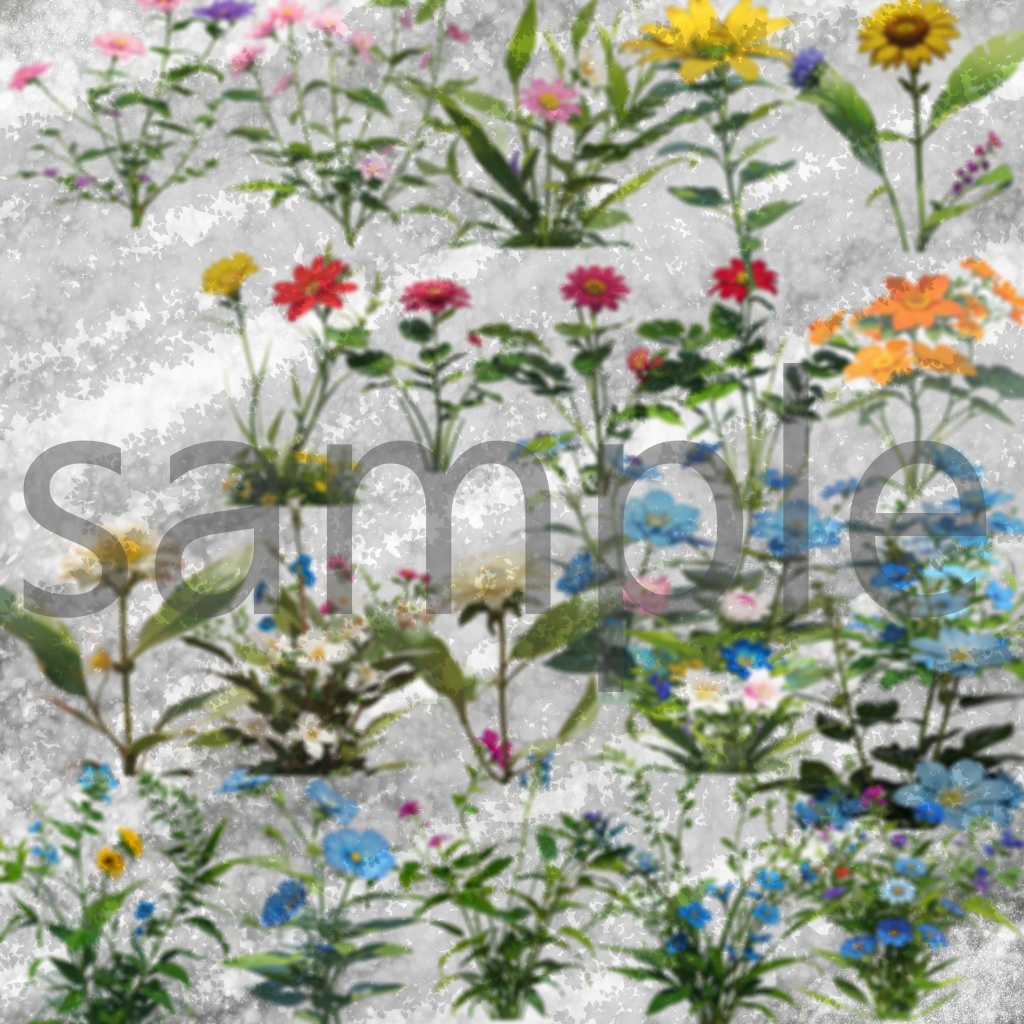 VRChat向けワールド『地形5種セット+花』