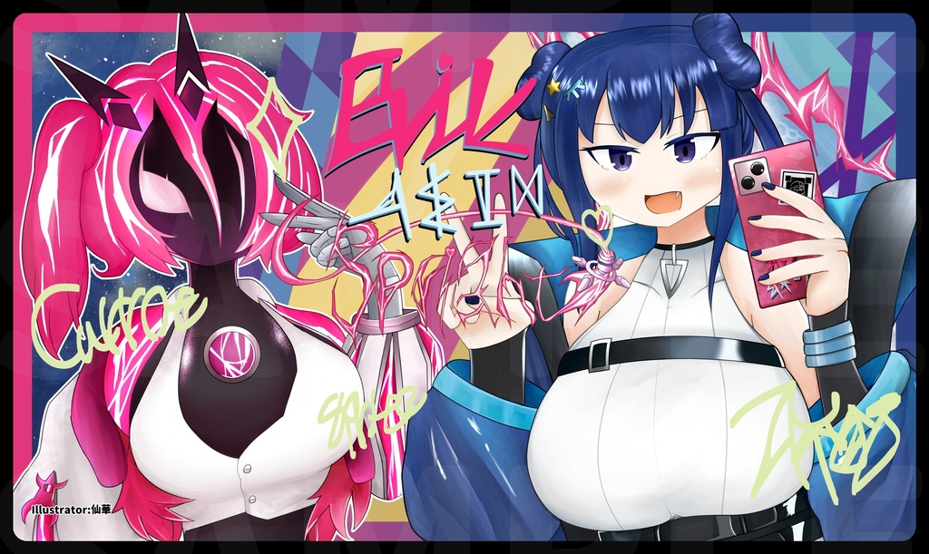 【委託】布製ラバーマット(イビルツイン×スプライト)