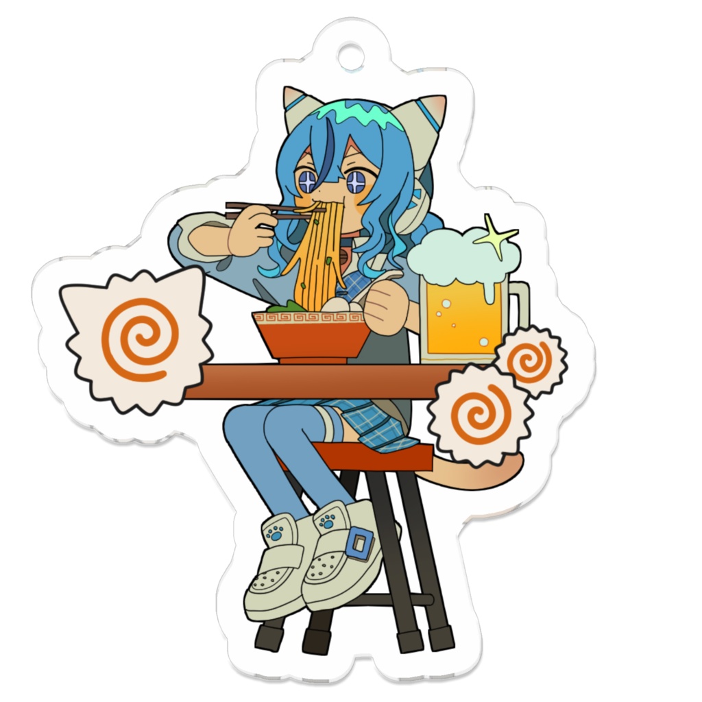 【コーティング】アクリルキーホルダー（ラーメン）