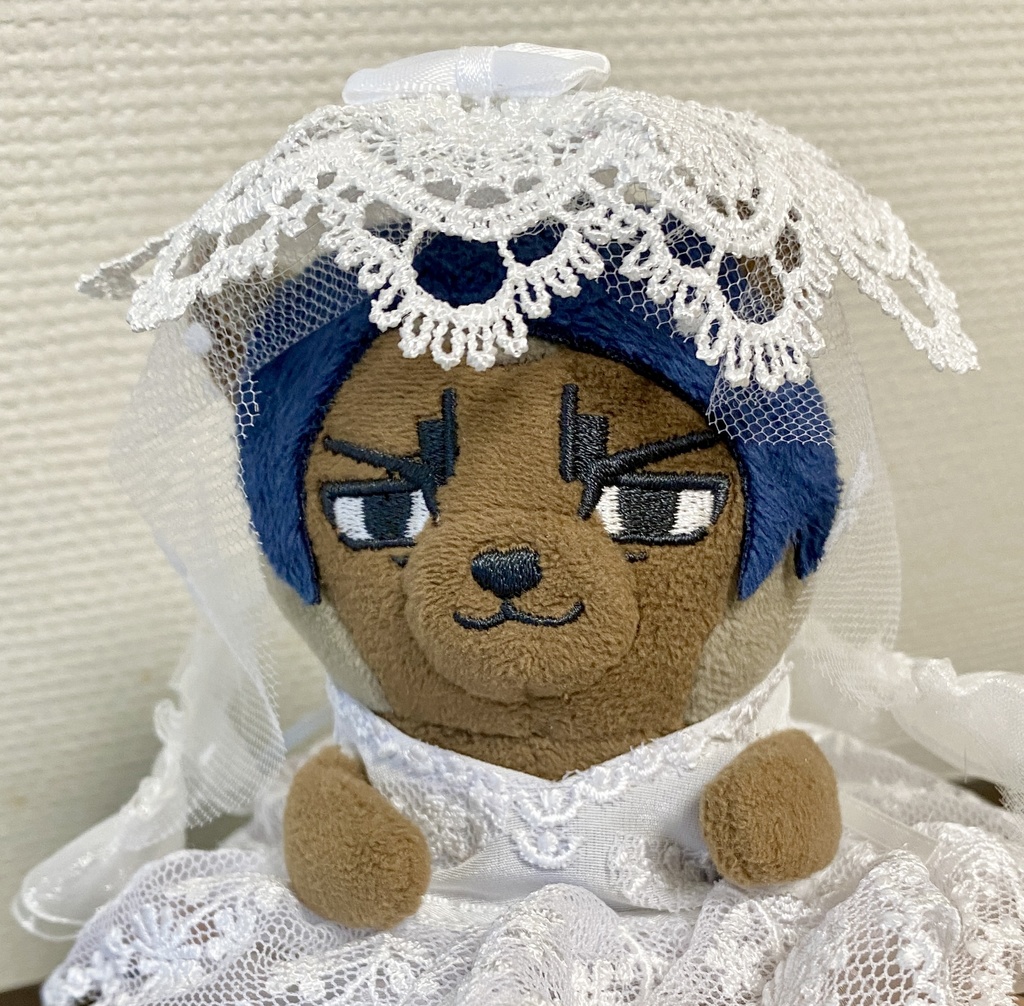 ぬい用タキシード&ウェディングドレス ベール付き