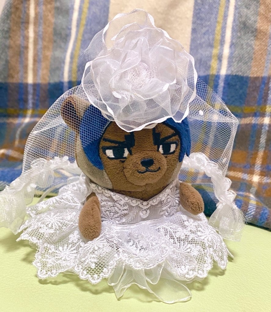 ぬい用タキシード&ウェディングドレス ベール付き