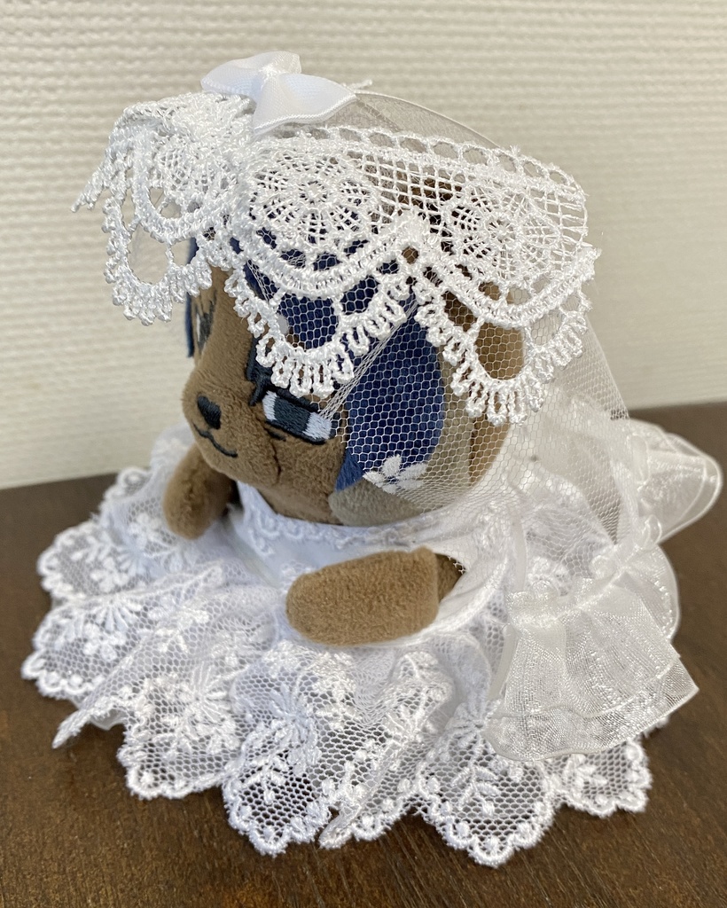 ぬい用タキシード&ウェディングドレス ベール付き