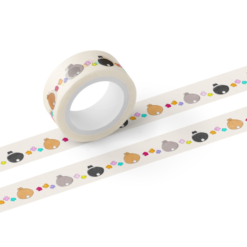 うさぎのおしりがいっぱいのマスキングテープ
