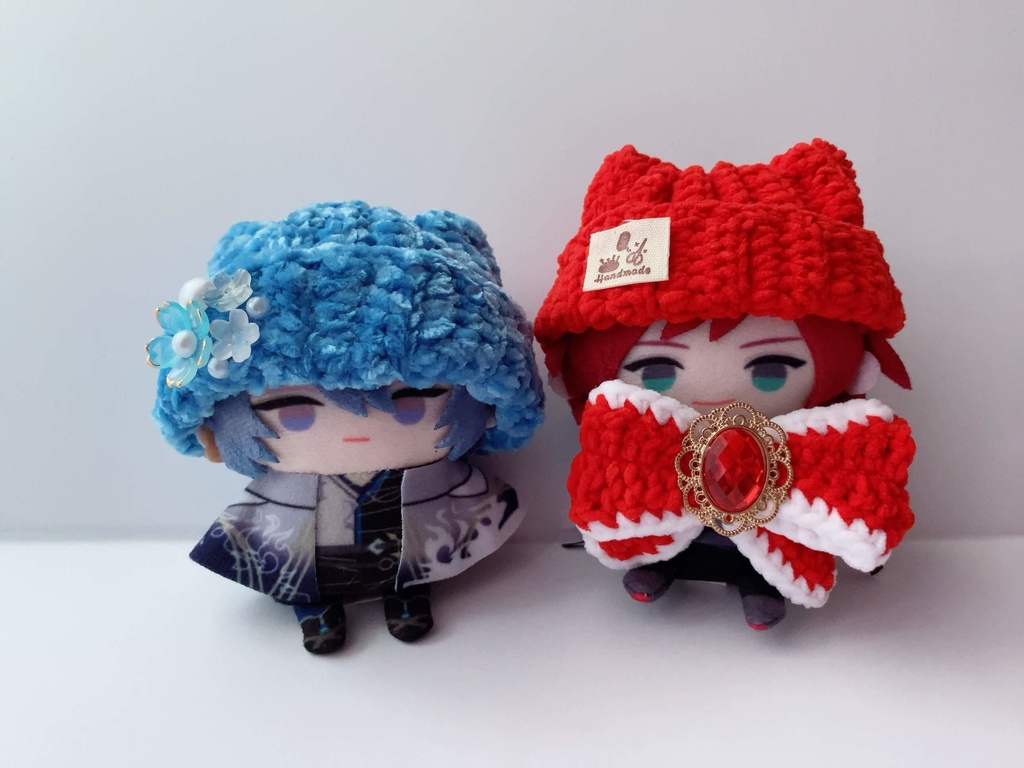 リボン&ネコ耳風ニット帽(にじぱぺサイズ)