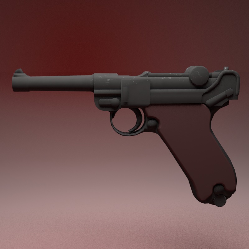 【3Dモデル】ルガー（自動拳銃）