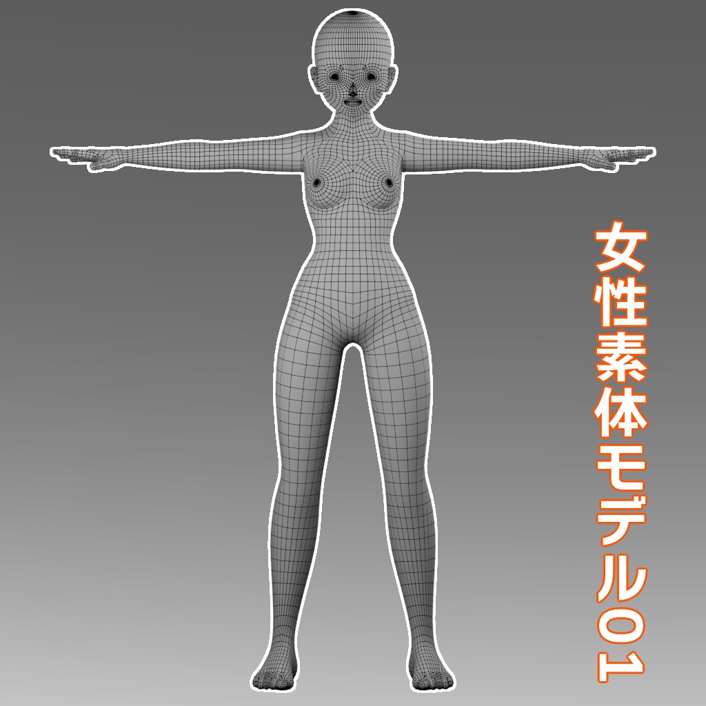 【3D素体】女性素体モデル01