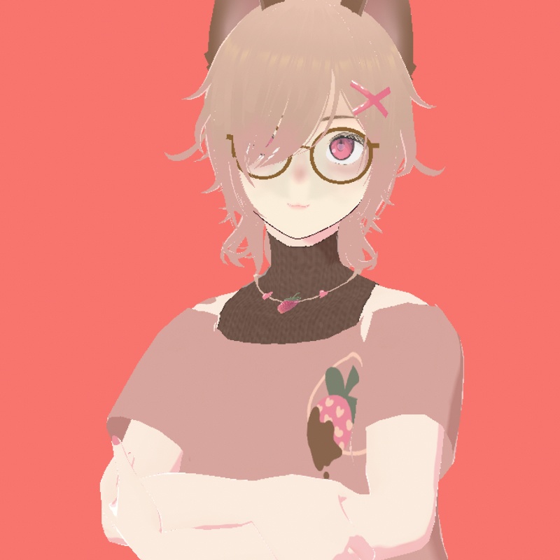 Free Valentines Day Chocolate Strawberry Cat Boy Vroid Model