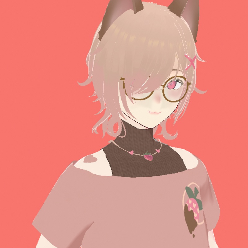 Free Valentines Day Chocolate Strawberry Cat Boy Vroid Model