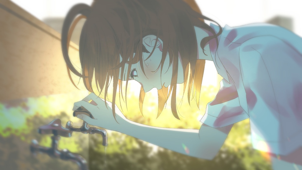 蛇口をひねる少女
