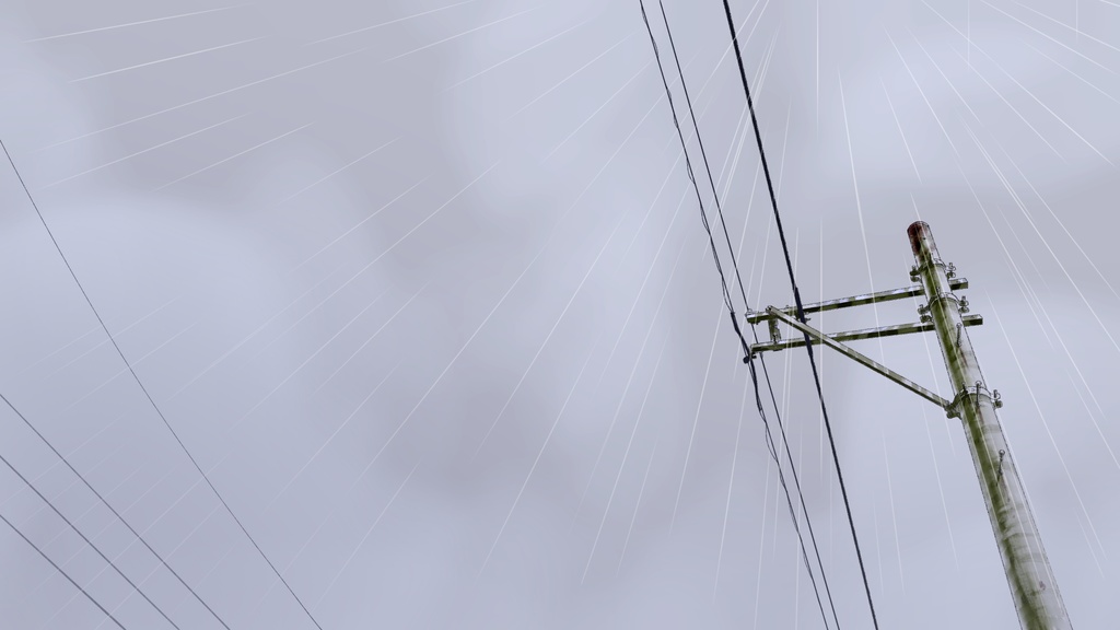 雨と電柱