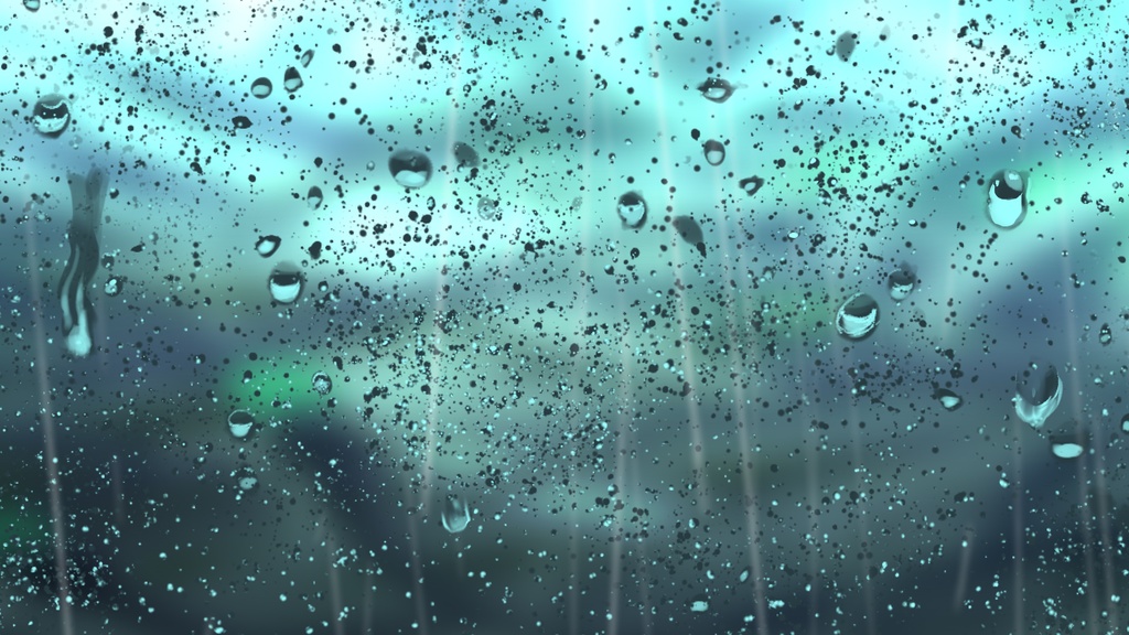 窓にかかる雨粒 Inika Booth