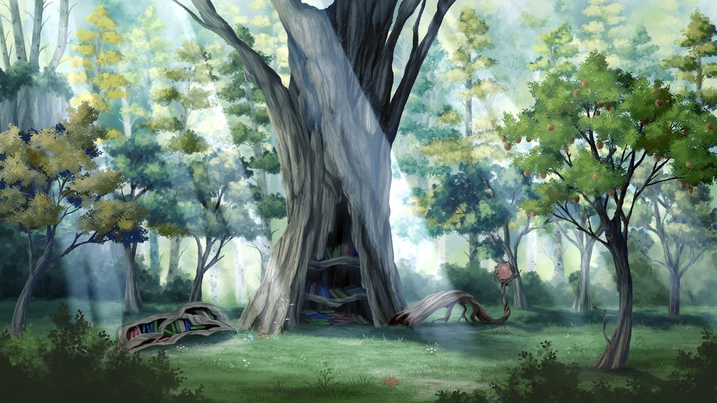 背景_森の本屋さん