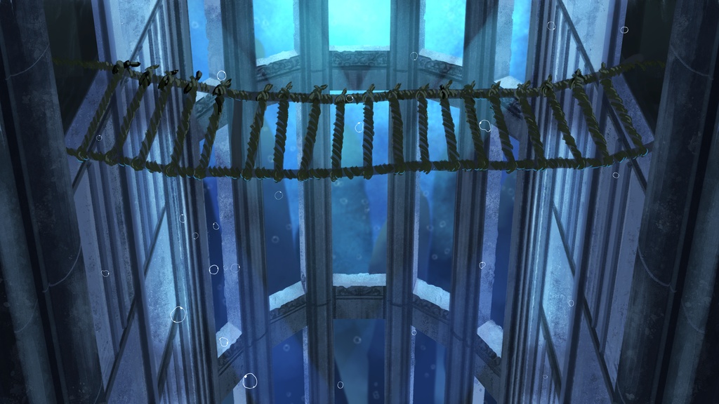 海底に沈んだ城内