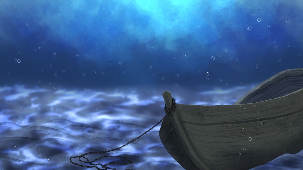 海底に沈んだ小舟