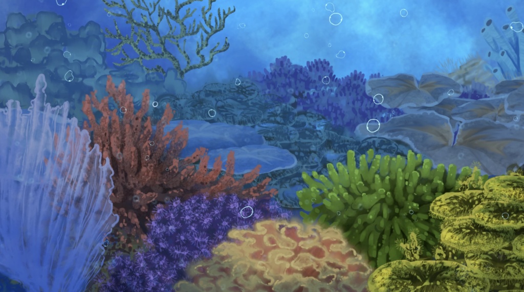【イラスト動画】水中の珊瑚