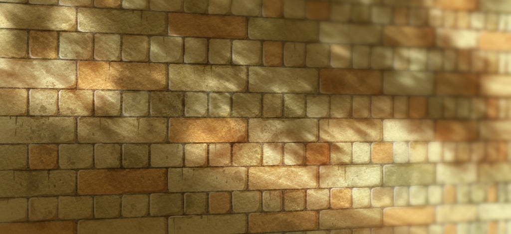 レンガに落ち影