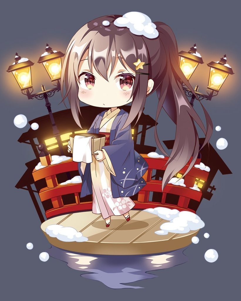 温泉街でぽかぽかアクキー