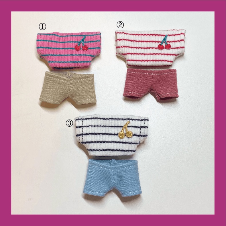 チェリートップス&カラーパンツセット