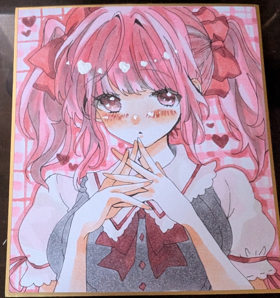 オリジナルイラスト　萌え系ピンク髪ツインテールガール♡♡♡