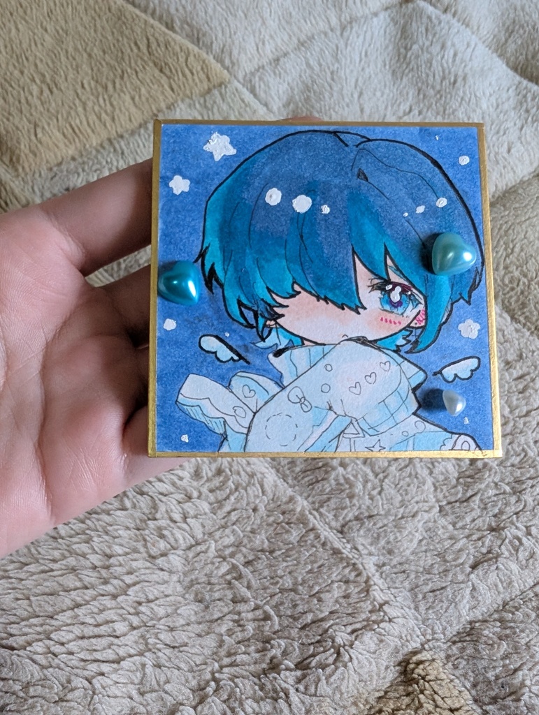 「オリジナルイラスト 天使ノコ・ルイくんの表情バリエ4枚セット ハート癒し系♡」