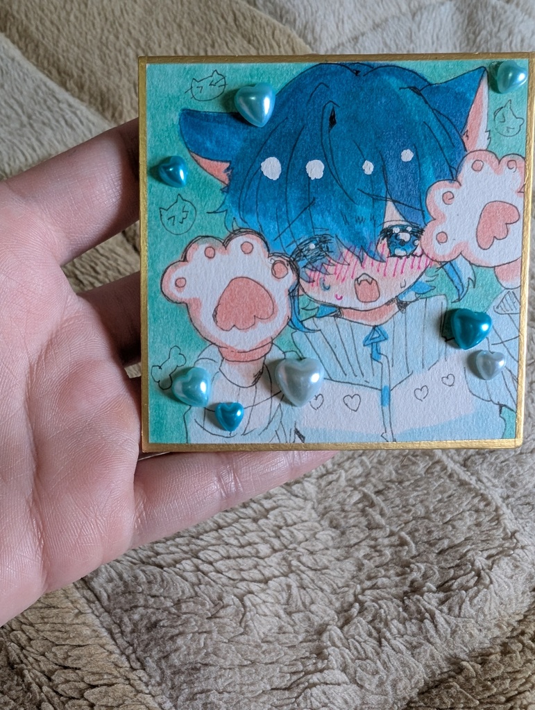 「オリジナルイラスト 天使ノコ・ルイくんの表情バリエ4枚セット ハート癒し系♡」