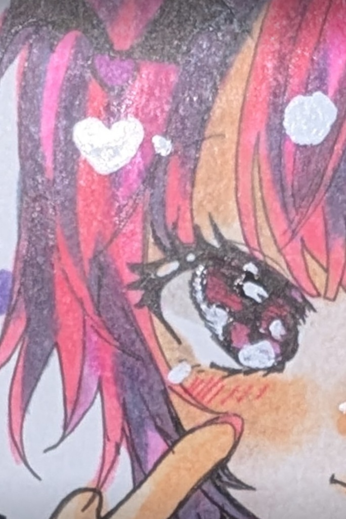 【原画】小悪魔ちゃん♡ 人差し指ポーズ 水彩アナログ一点もの