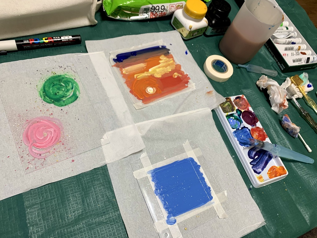 透明フォトフレームへのアート書(正方形)