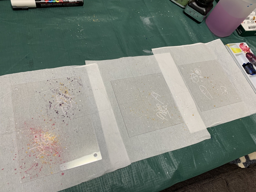 透明フォトフレームへのアート書(長方形)